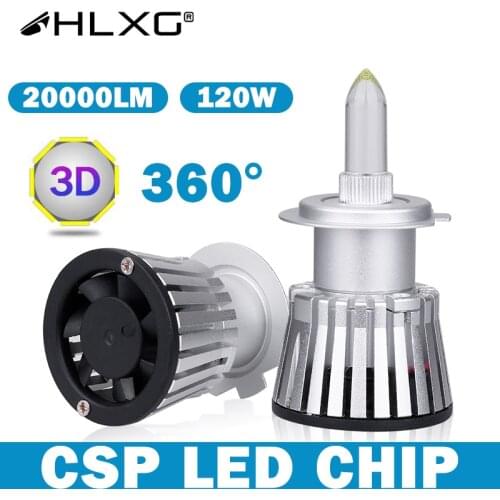 H7 LED 20000LM 360 Degree 3D H11 H8 H9 9005 HB3 9006 HB4 120W Car Headlight Bulb Turbo Lamp Fit For Projector Lens Replace Bulb