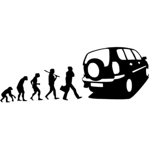 Three Ratels TZ-812 10*28.5cm 1-5 Pieces Car Sticker Human Evolution For Chevrolet Niva Auto Sticker Car Stickers