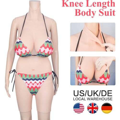 D Cup Silicone Bodysuit Crossdress Fake Vagina Pussy With Breast Forms Male to Female Transsexual Cosplay Transgender Sissy