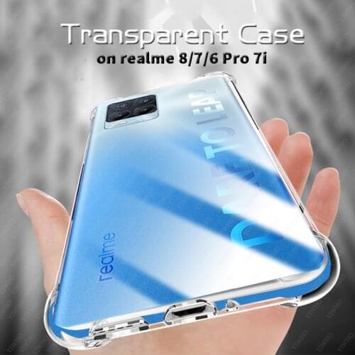 Ultra Thin Clear Soft Transparent Phone Case for OPPO Realme 8Pro 7Pro 6Pro 7 5G 7i Global Back Covers Real Me 6 7 8 Pro 7 I 75g