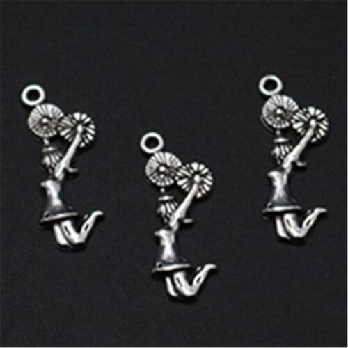 10pcs Silver Color cheer cheerleader beauty charm sports jewelry earrings bracelet DIY metal jewelry alloy pendants findings