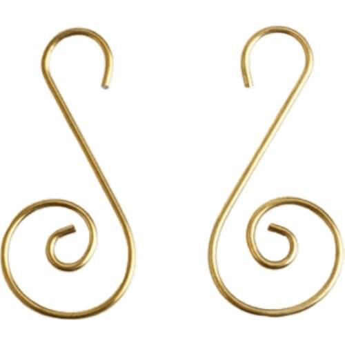 100pcs Christmas S Shape Wreath Hook Hanger Xmas Tree Decoration Christmas Golden Metal Wreath Hanging Hook Xmas Supply A30
