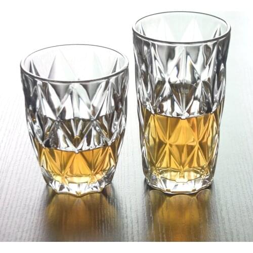 2 Pcs/lot classical transparent fashion whiskey wine glass party pub wine drinking glass cups 0901-39
