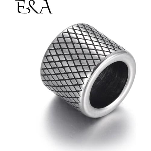Stainless Steel Slide Beads Large Hole 8mm Netlike Charms Slider for Leather Bracelet Jewelry Making DIY Bead Spacer Supplies