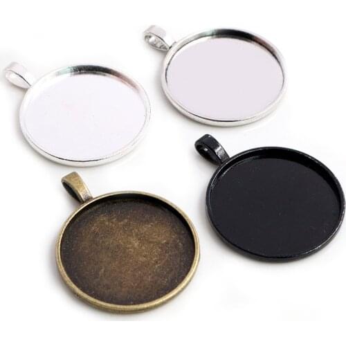 5pcs/Lot 30mm Inner Size 4 Colors Plated Classic Style Cabochon Base Setting Charms Pendant