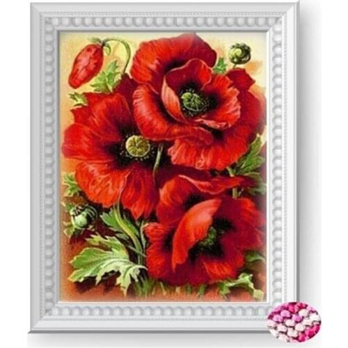 5D DIY diamond Painting flowers crystal round Cross Stitch diamond embroidery mosaic diamonds wall stickers home decor 35x45