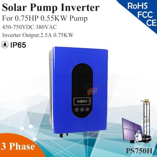 750W 2.5A 3phase 380VAC MPPT solar pump inverter with IP65 for 0.75HP 0.55KW water pump Full automatic operation