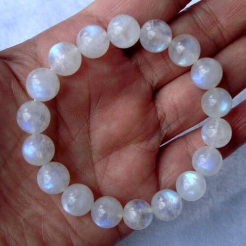 Free Shipping Natural Moonstone 10.5mm Round Beads Stretch Bracelet Women Man Jewelry Accessories Weddings Parties Birthday Gift