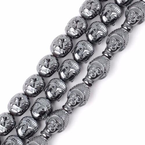 Wholesale 20pcs/lot Buddha Lion Charm Beads Natural Stones Black Hematite Beads For Jewelry Making Diy Handicraft Accessories