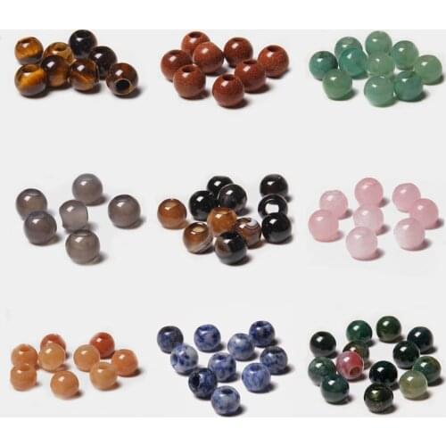 10pcs/lot Green Big Large 5mm Hole stone beads for jewelry making natural green aventurine round big hole gem stone beads 10mm