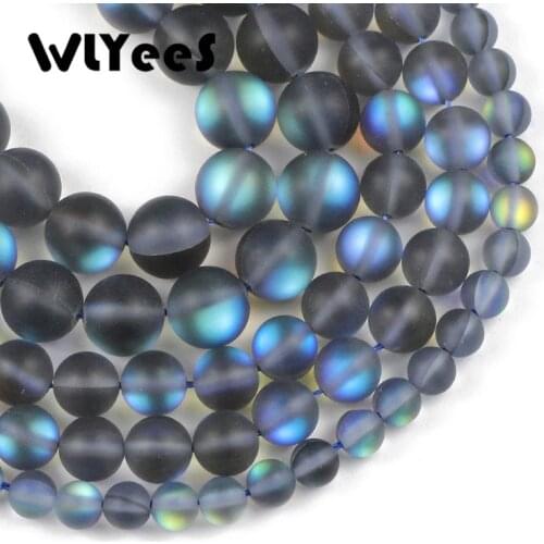 WLYeeS Natural Dark blue Labradorite Stone Beads Round Loose Bead For Jewelry Making DIY Men Bracelet Necklace 15inches 6/8/10mm