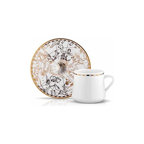 Hm Sufi Irismano Cup and Saucer - Mat Gold - 230 cc