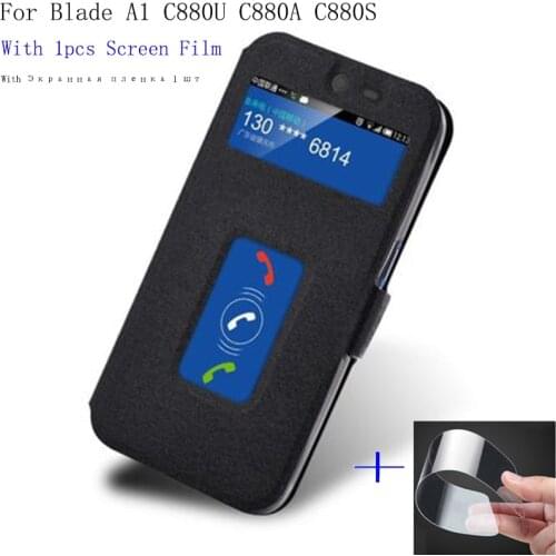 Smart View window PU leather case For ZTE Blade A1 A 1 C880U C880A C880S cover shell phone cases BladeA1 flip case back cover