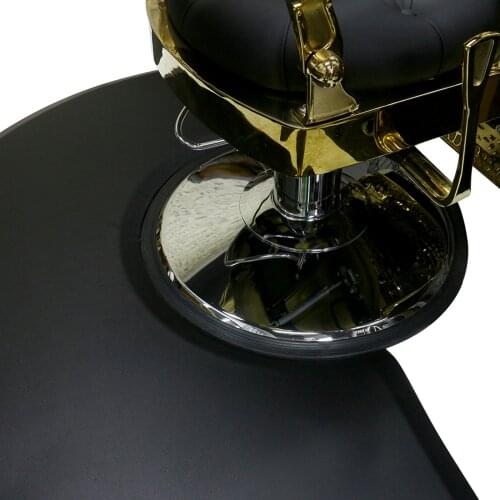 Black Semi Circle 5'x3'1/2' Barber Salon Anti Fatigue Floor Mat Comfort Floor Mat