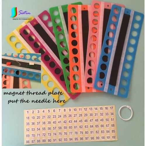 Colorful Plastic Big Hole Magnet Thread Board,Cross Stitch Tool Accessory Storage Needle With Magnet Thread Plate S0070H