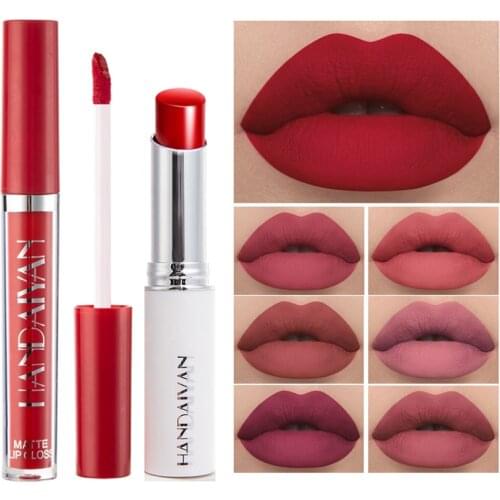 Long Lasting Sexy Matte Lip Gloss Lipstick Waterproof Natural Non-stick Cup Matte Lipsticks Lips Tint Beauty Makeup Cosmetics