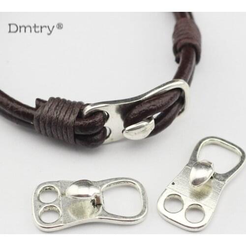 Dmtry DIY Jewelry Making Hand Make Bracelet Hook Clasp Accessories Findings Leather Bracelet Clasp Beads Ancient Silver C0011