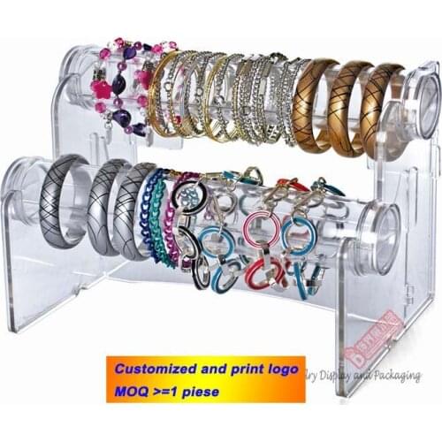Customized 2- Layer Bracelet Displaty Stand Watch Showing Rack Jewelry Showcase Bangle Holder Ankle Shelf Retachable