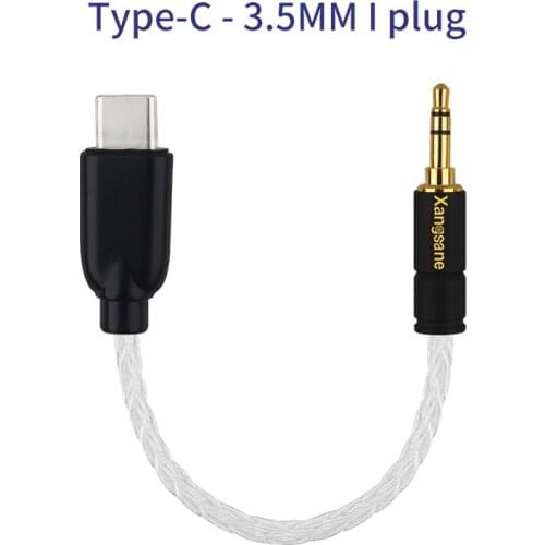 Type-C To 3.5mm I-shaped Plug Headphone AUX Cable Audiophile Hifi Audio Conversion Cord