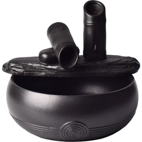 Zen Ceramic Lucky Indoor Water Fountain Office Desktop Fountains Humidifier Ornaments Chinese Feng Shui Wheel Decoration Crafts