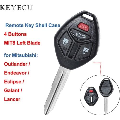 Keyecu Remote Key Shell Case 4 Button for Mitsubishi Eclipse Lancer Endeavor Galant Outlander 2007 2008 2009 2010 2011 2012 MIT8