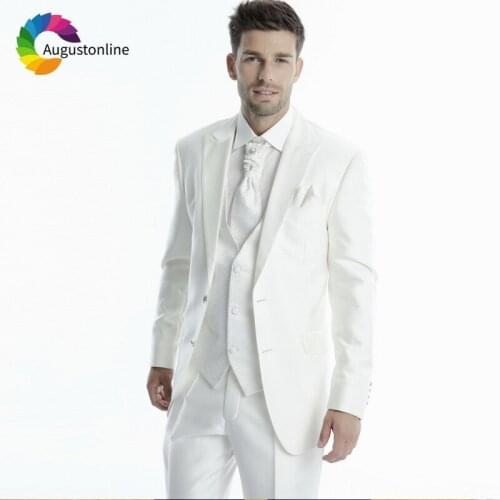 Wedding Men Suits Tuxedos Groom Wear 3 Pieces (Jacket+Pants+Vest) Slim Fit Bridegroom Prom Suits Costume Homme Blazer Best Man