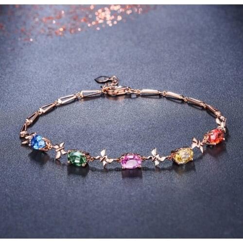 Fashionable and Elegant Womens Colorful Zircon Bracelet Fashion Party Jewelry