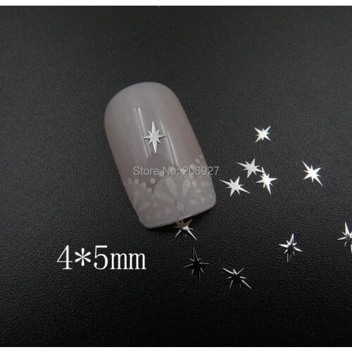MS366-1 100pcs Silver Cute 4*5mm Shinny Metal Sticker Nail Art Metal Sticker Nail Art Decoration Non-adhesive Sticker