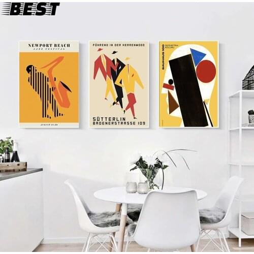 German Fashion Posters Vintage Canvas Painting Polish Illustration Wall Pictures Jazz Festival Prints Home Decoration For Room