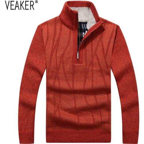 2020 Autumn New Mens Casual Sweater coat Pullovers Male Winter Slim Fit Stand Collar Sweatercoat Knitted Pullover M-3XL