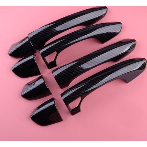 New 8Pcs/Set Carbon Fiber Style Exterior Smart Door Handle Cover Trim Fit for Ford Fusion Mondeo 2013 2014 2015 2016 2017 2018