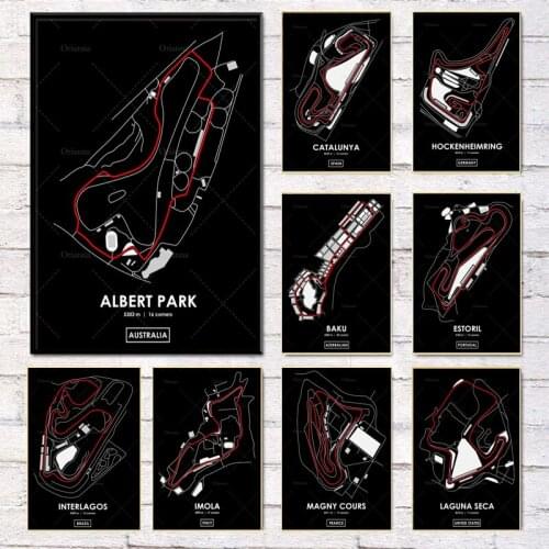 Le Mans - France Track Map Poster Canvas Painting Posters and Prints Wall Art Pictures for Living Room Home Decor No Frame