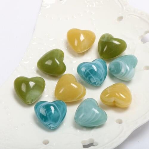 Retro Zhaohe halo dye jelly fat peach love acrylic straight hole bead DIY hand Jewelry Earring accessories materials