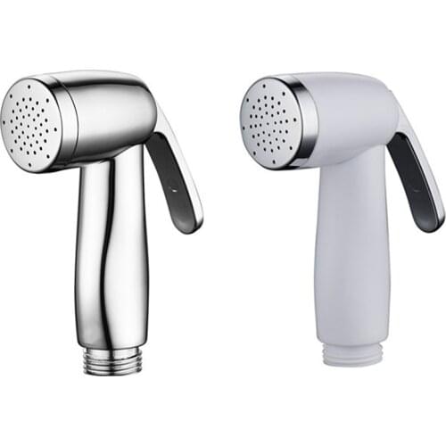 Handheld White Chrome Bidet Sprayer Toilet Shattaf Bathroom Douche Cloth washing Diaper Cleaning Shower Head ass cleaner plug