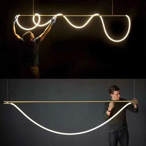 Modern 360 Degree Lighting Soft Silicone Light Strip Led Pendant Lights DIY Hanging Lights Led Indoor Lighting Lamparas Fixture