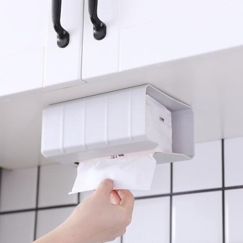 Modern simple wind 1Pc punch-free tissue box toilet paper holder wall hanging napkin storage box counter-type tissue box