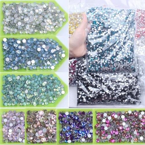 SS4-SS30 Flatback Crystal AB Non hotfix Rhinestones Strass for Wedding Nails Art Decoration DIY 3D Jewelry Making