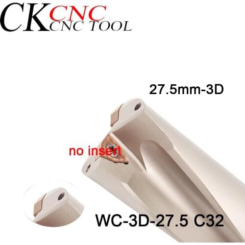 WC U drill 27.5-3D-C32 27.5mm-3D high quality indexable drill machine CNC water outlet violent drill bit for wcmx050308 blade