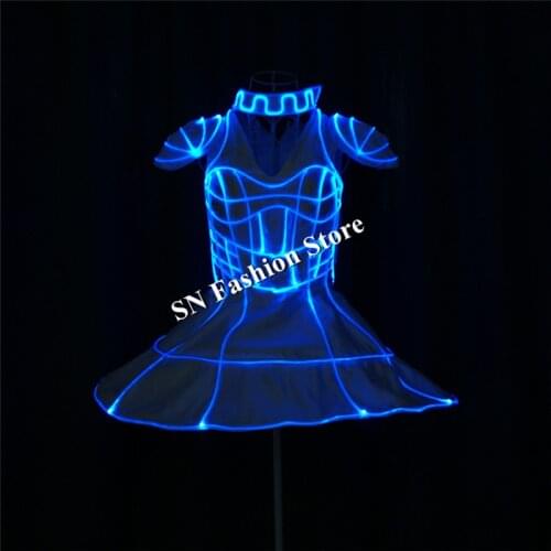 TC-191 Programmable full color led dance dress led costumes ballroom singer dj skirt stage performance cloth luminous RGB light