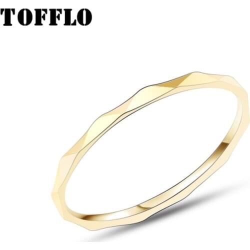 TOFFLO Stainless Steel Jewelry Thin Ring Ring Simple Fashion Ring For Women BSA100
