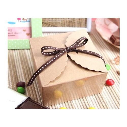How Sale Simple 9*9*5cm 10 Pcs Macaron Kraft Paper Box Wedding Candy Gift Christmas Party Chocolate Cookie Gift Packing Boxes