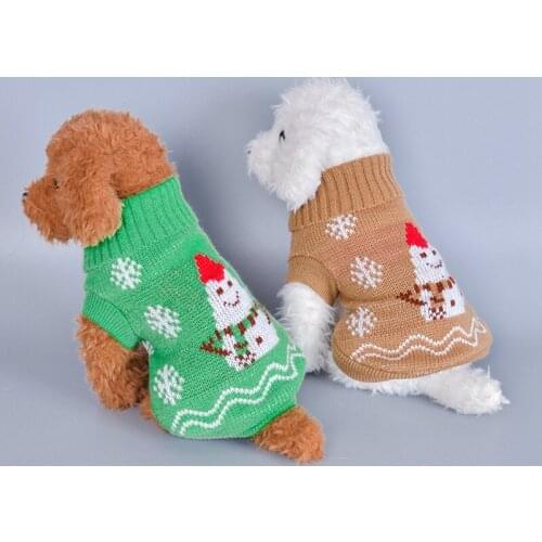 Winter Warm Pet Clothes Dog Christmas Outfit Snowman Sweater Puppy Soft Knitwear Coat Clothing For Small Medium Large Dog