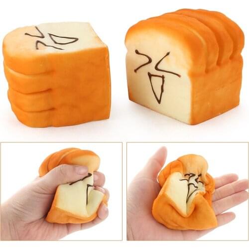 1pcs Squeeze Toy Kawaii Jumbo Toast Bread Squishies Scent Soft Bun Charms Food Collectibles Toys Gift