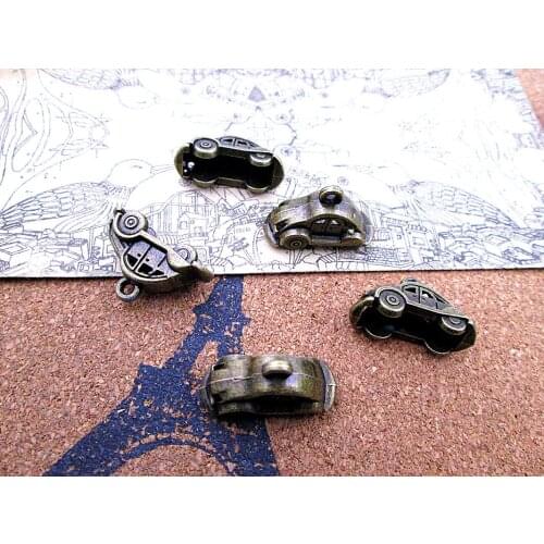 12pcs-- 13mm x 10mm x 23mm antique bronze 3D car charm Pendants