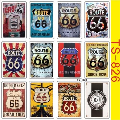 12pcs Classic Route 66 Vintage Stickers For Luggage Computer Skateboard Guitar Car Waterproof DIY Stickers