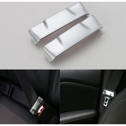 2Pcs ABS Auto Car Interior Insert Seat Safety Belt Buckle Clip Trim Frame Sticker Cover Fit For Jeep Cherokee 2014-2016