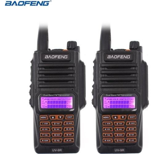 2PCS BaoFeng UV-9R Plus Waterproof Walkie Talkie Handheld 8Watt UHF VHF Dual Band IP67 HF UV Transceiver 9R Portable Ham radio