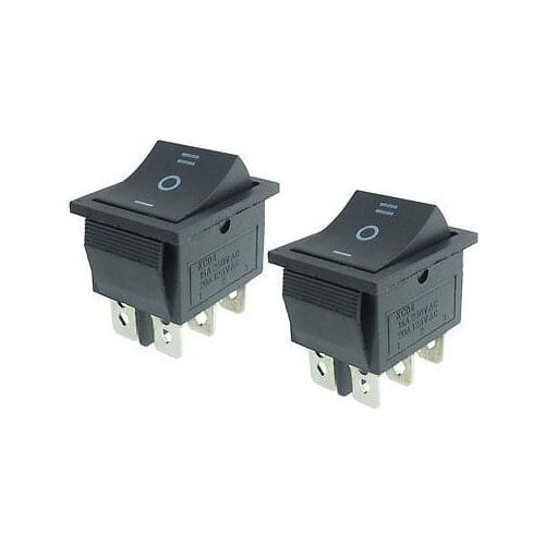250V/10A 125V/20A AC Double Pole Double Throw SPST O/F/O Rocker Switch 2 Pcs