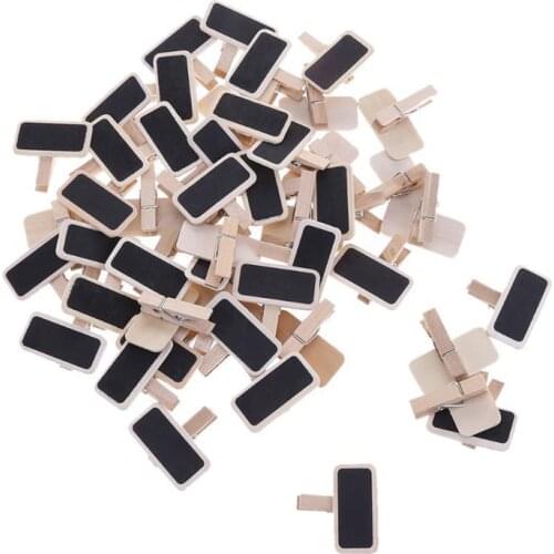 20Pcs Mini Blackboard Wooden Clips DIY Party Home Decor Craft Arts Mark Chalkboards Small Clamps Memo Paper Bookmark Photo Clips