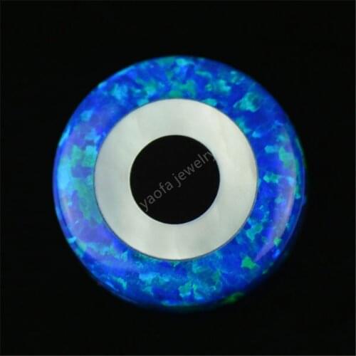20pcs /lot wholesale 10mm Synthetic Opal Evil Eye Op27 Royal Blue evil eyes opal jewelry stone for fashion gift women or girls